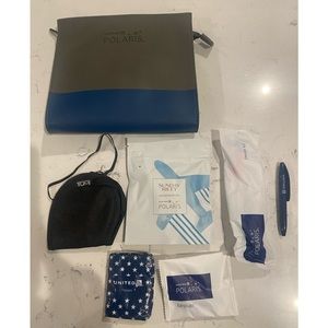 Tumi United Polaris First class travel goodies